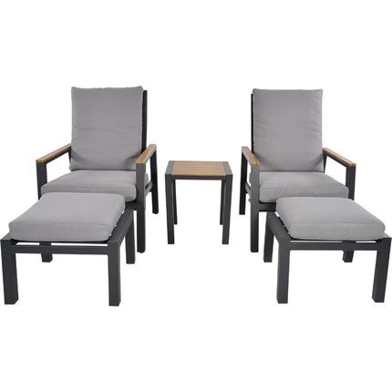 Set lounge stoelen - Grijs - 2-delig - Wicker