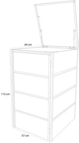RattanArt Afvalbak Ombouw - Single - Geventileerd - RAL 7016 Antraciet