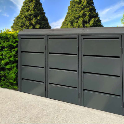 RattanArt Afvalbak Ombouw, Container Cover, RAL 7016 Antraciet - Dubbel - Gelat