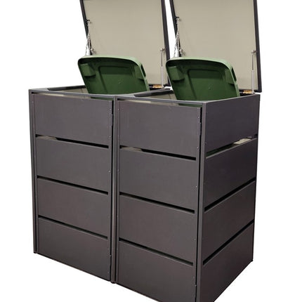 RattanArt Afvalbak Ombouw, Container Cover, RAL 7016 Antraciet - Dubbel - Gelat