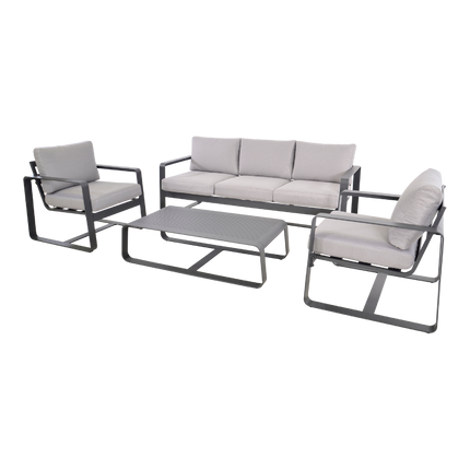 Loungeset Belezza - Grijs - Stoel - Bank