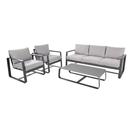 Loungeset Belezza - Grijs - Stoel - Bank