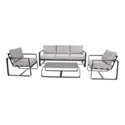 Loungeset Belezza - Grijs - Stoel - Bank