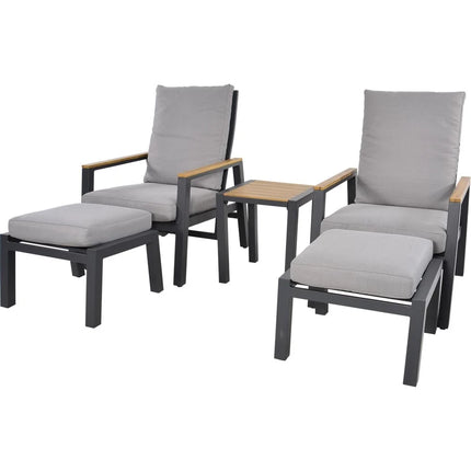 Set lounge stoelen - Grijs - 2-delig - Wicker