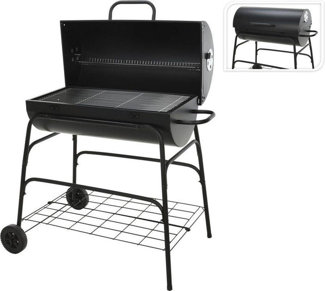 Bbq Verrijdbare Houtskoolbarbecue - Cilinder - 77 X H100Cm