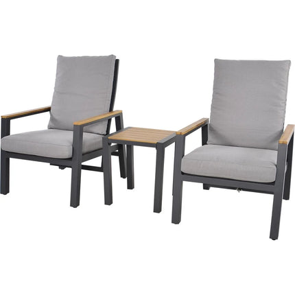Set lounge stoelen - Grijs - 2-delig - Wicker