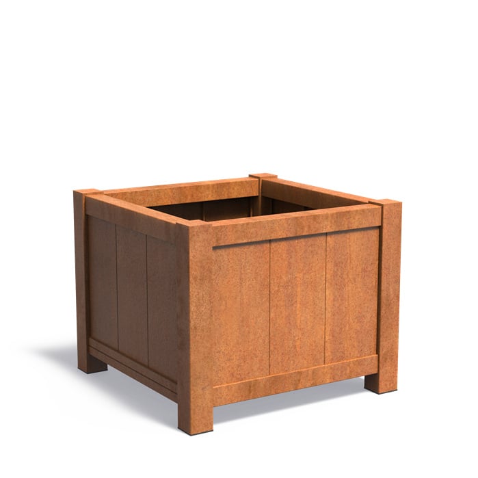 CorTenstaal plantenbak met uitneembare zijwand 100x100x80 cm