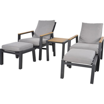 Set lounge stoelen - Grijs - 2-delig - Wicker