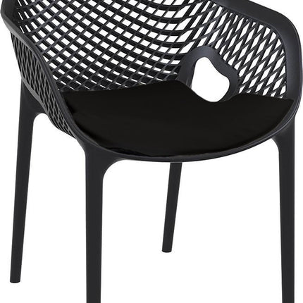 Baratti Carva Stapelbare Tuinstoel Met Armleuning Zwart (Per 2 Stuks)