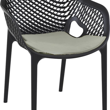 Baratti Carva Stapelbare Tuinstoel Met Armleuning Zwart (Per 2 Stuks)