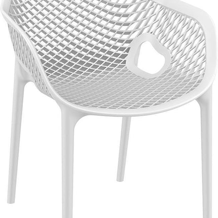 Baratti Carva Stapelbare Tuinstoel Met Armleuning Wit (Per 2 Stuks)