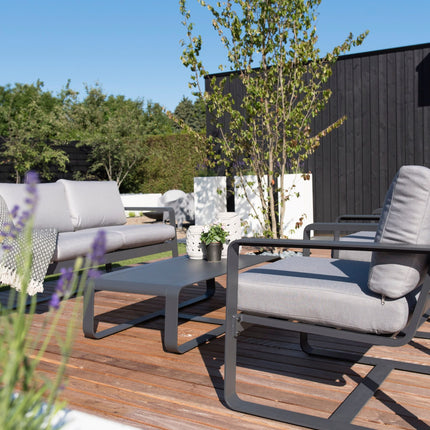 Loungeset Belezza - Grijs - Stoel - Bank