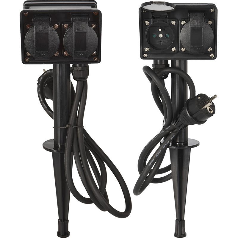 Fxcontrol Tuinstekkerdoos 4-Voudig - Buitencontactdoos 2+2-Voudig